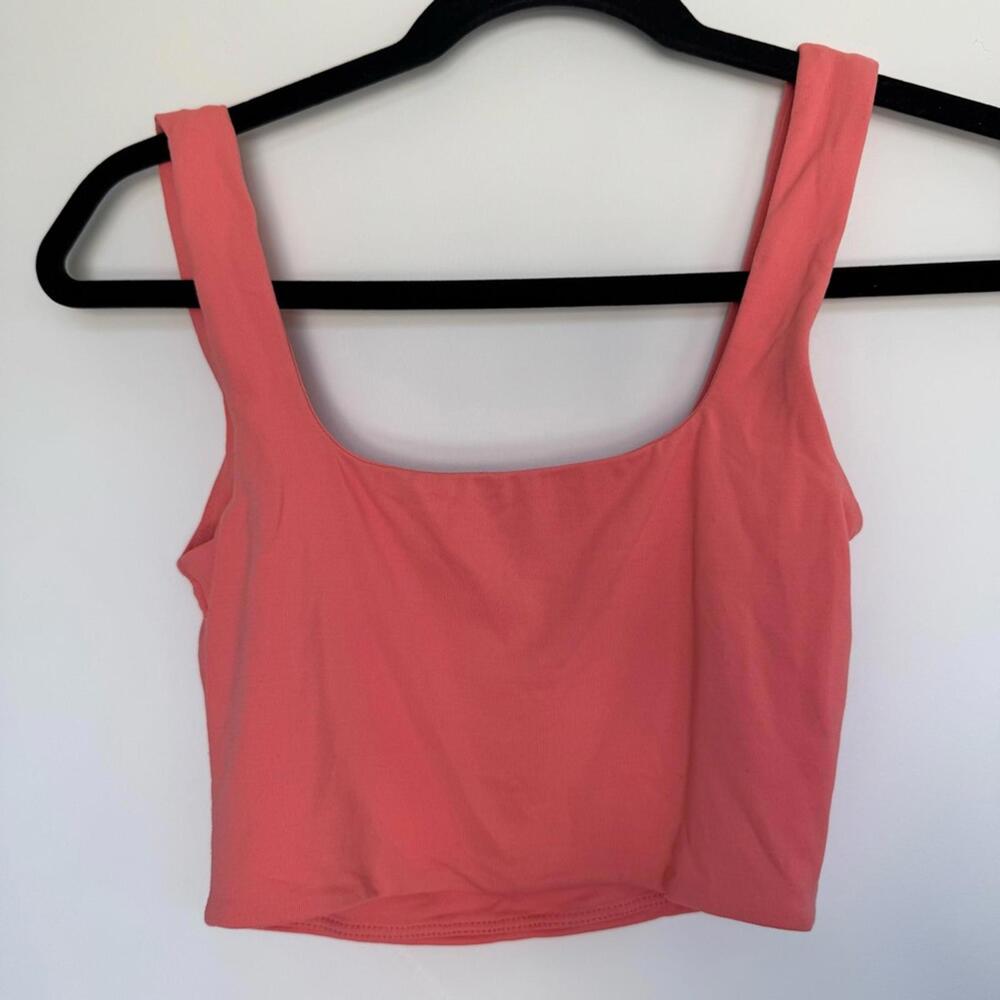 Aritzia Babaton Contour Squareneck Crop Tank Top - Pink - XS